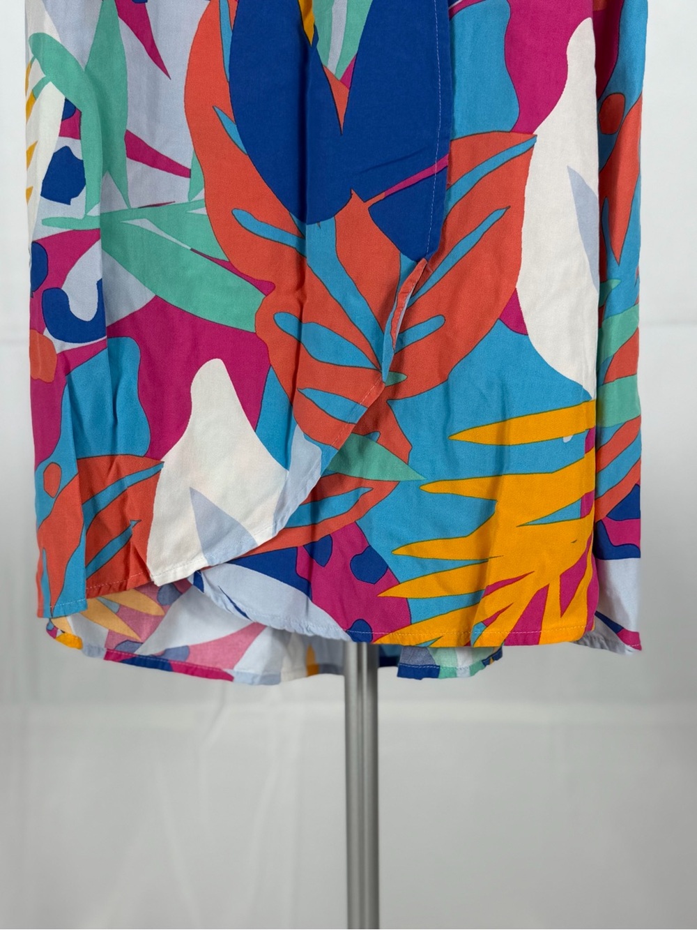 J. CREW Women’s XX-Small Tropical Print Wrap Midi Skirt Multicolor Tie Waist - Picture 3 of 7